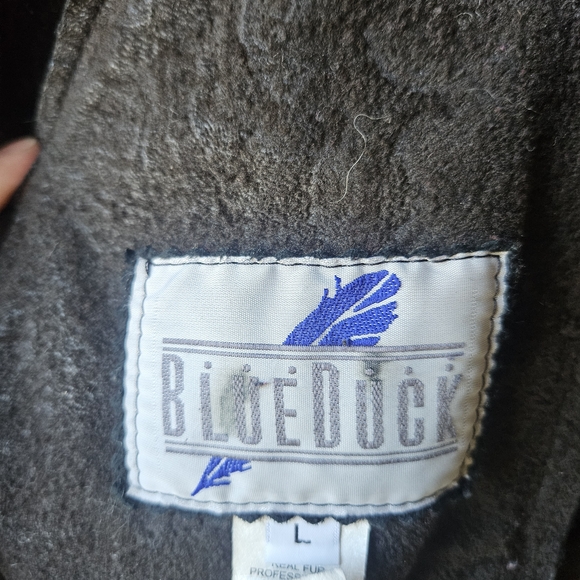 Blue Duck Black Shearling Coat with Hood - Picture 5 of 9